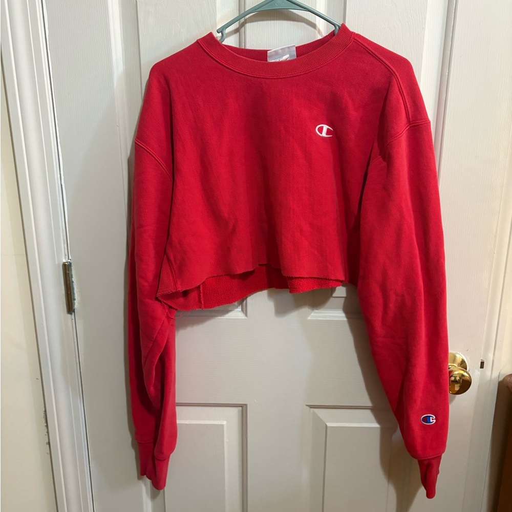Champion Red Cropped Pullover